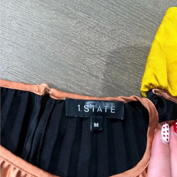 1 State Pleated Color Block Top - Picture 2 of 3